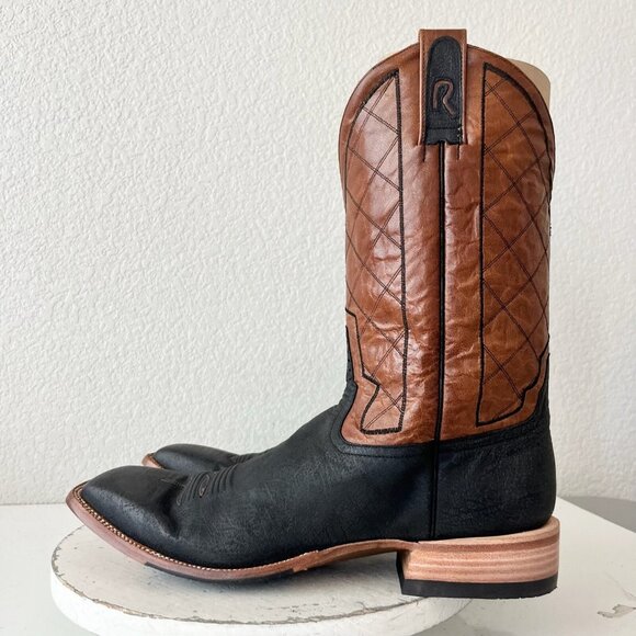 Rod Patrick Mens Cowboy Boots 15AA Antique Mocha Bison Brown Western Square Toe - Picture 5 of 13